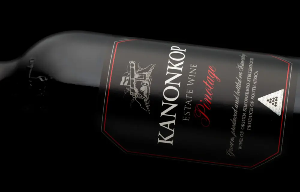 Black Label Pinotage bottle from Kanonkop Wine Estate.
